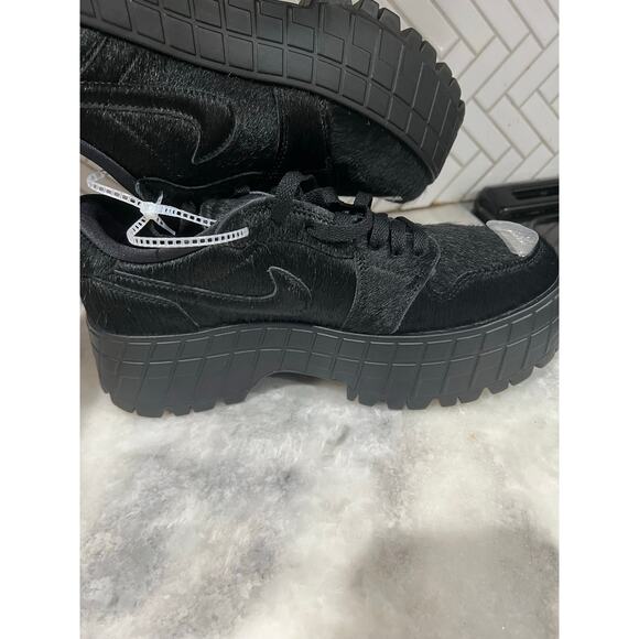 NEW Nike Air Jordan 1 Low Brooklyn Low Black Pony Hair NBY IB7210-006 W’s 10 - Picture 13 of 13
